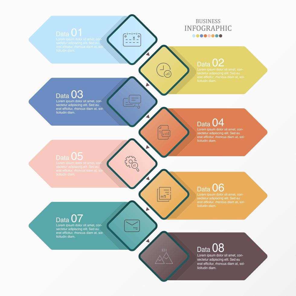 infográfico básico de diamante e ícones de trabalho vetor