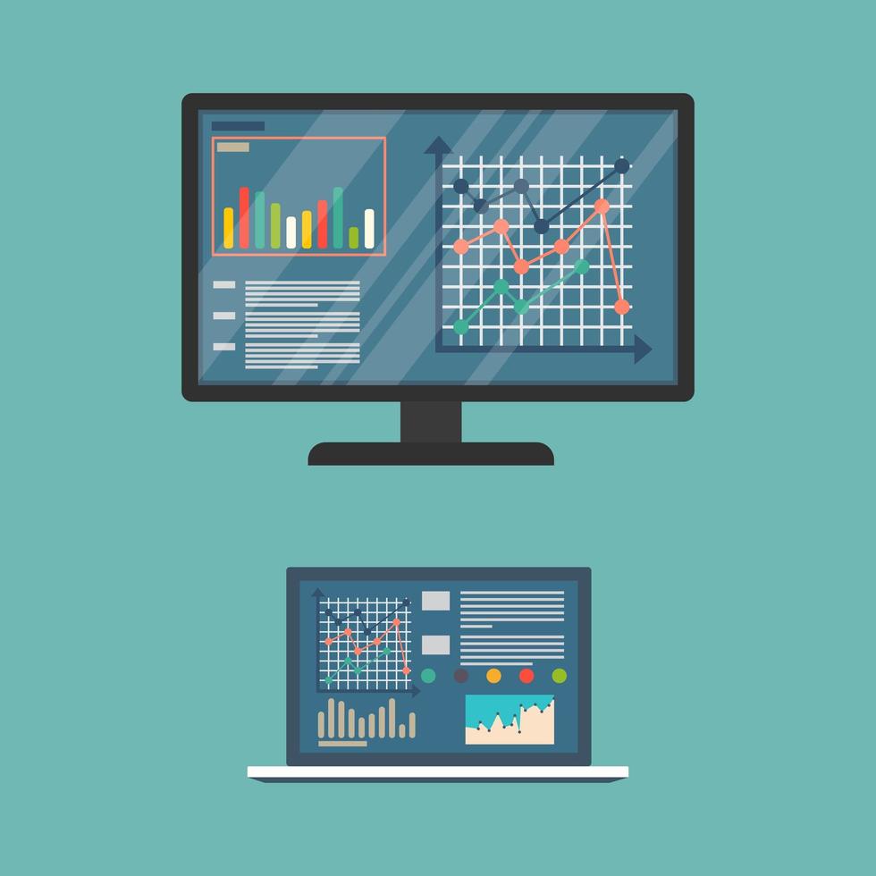 gráficos no monitor vetor