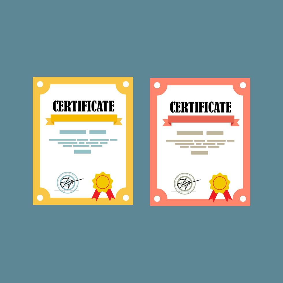 certificado em design plano vetor