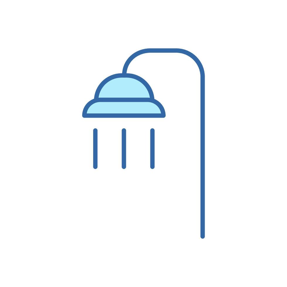 ícone de linha de chuveiro. pictograma linear de sinal de banho. símbolo de chuveiro de água do ícone de contorno do banheiro. traço editável. ilustração vetorial isolado. vetor
