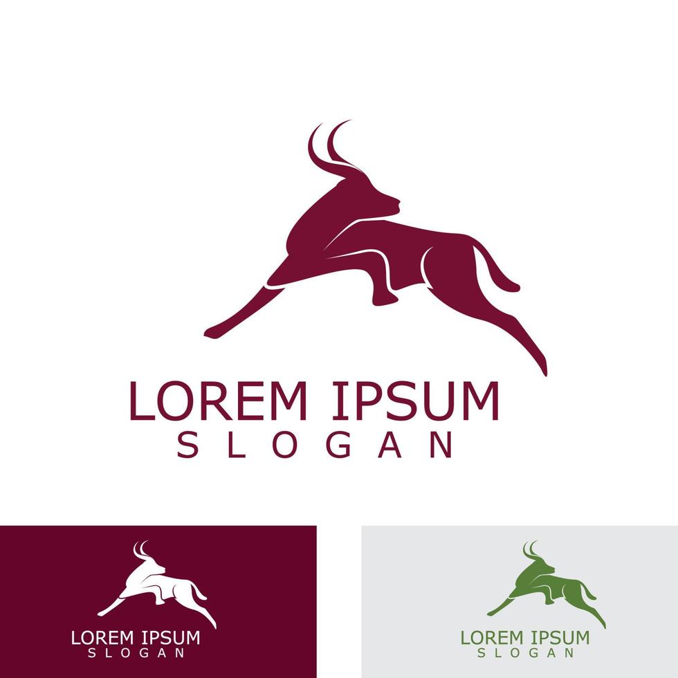 design de ícone de logotipo de antílope ideia de modelo de ilustração simples animal vetor