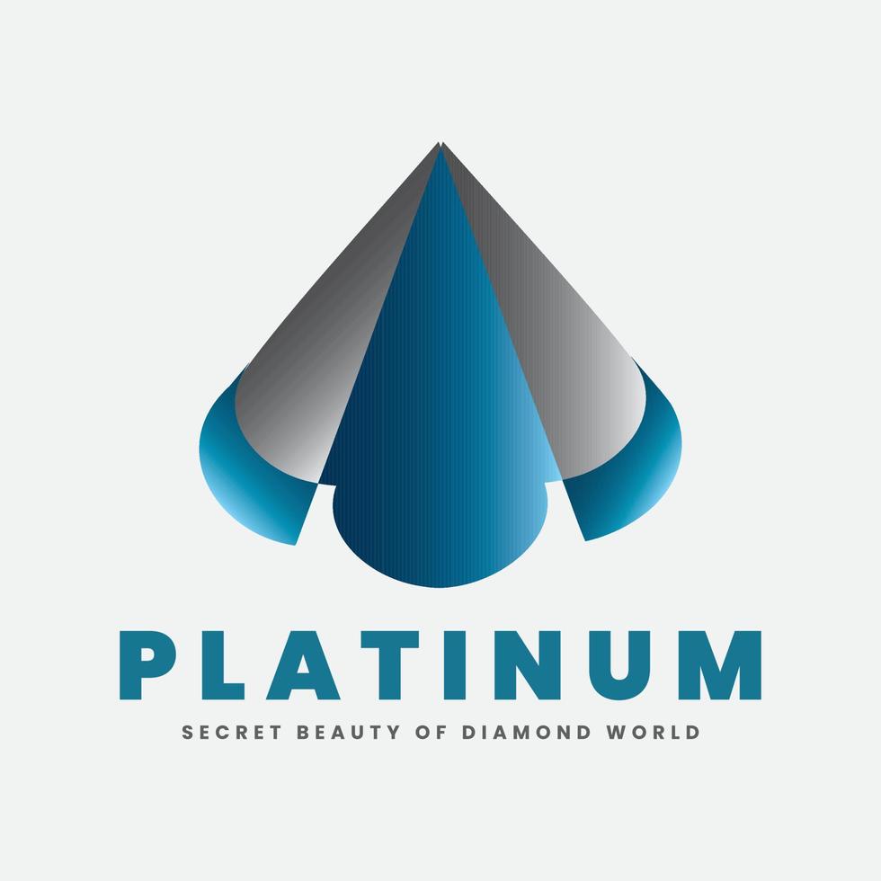 diamante real e logotipo de platina vetor