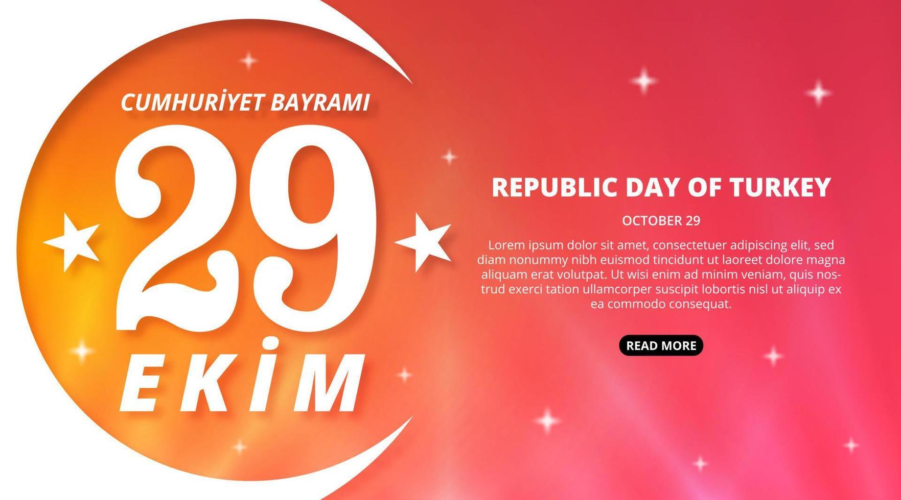 29 ekim cumhuriyet bayrami ou fundo do dia da república da turquia com design de papel de corte vetor