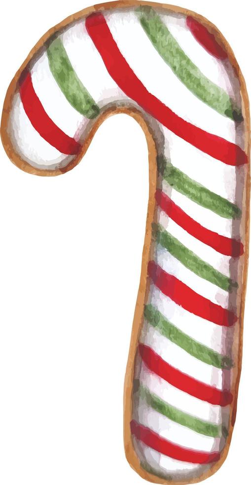 aquarela biscoito de natal pão de gengibre doce doce clipart desenhado à mão vetor