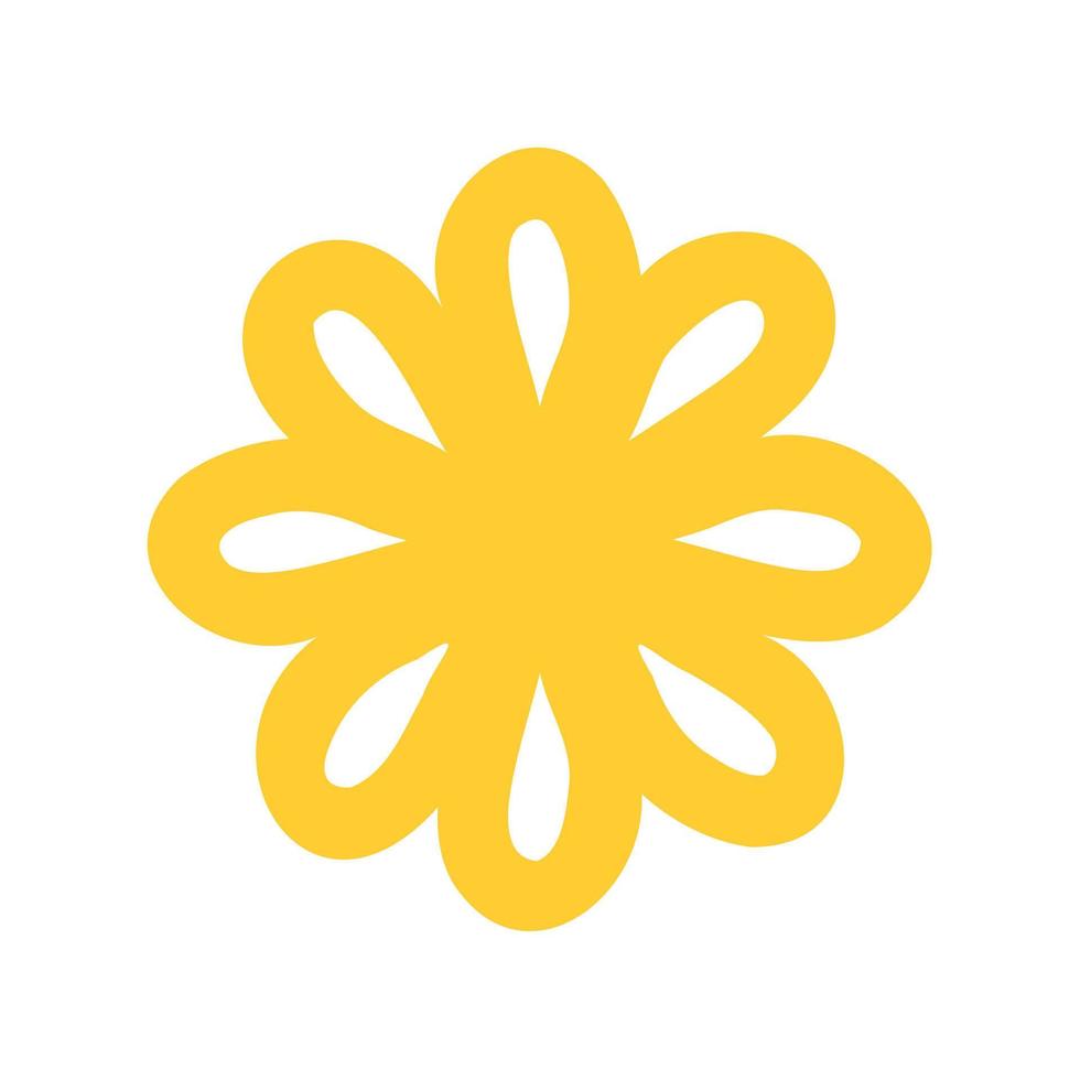 ilustração simples de flor amarela. flor separada. vetor