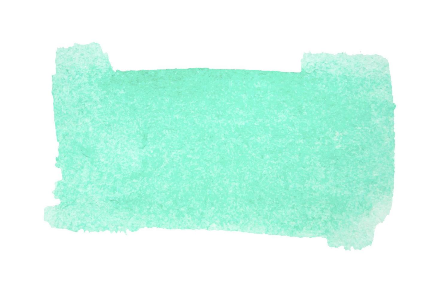 mancha retangular verde de tinta aquarela isolada em branco. plano de fundo para o texto. ilustração vetorial vetor