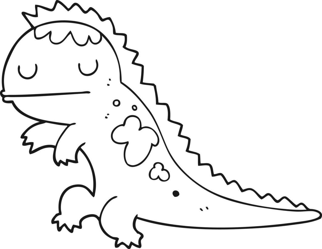 desenho de linha dinossauro de desenho animado vetor