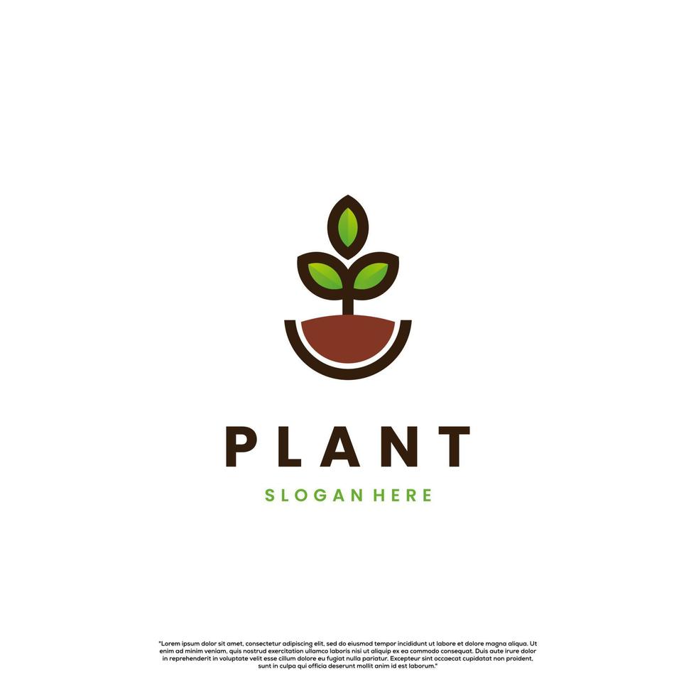 ilustração de design de logotipo de planta simples vetor