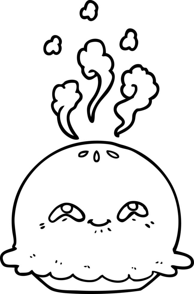 personagem de desenho animado de torta quente vetor