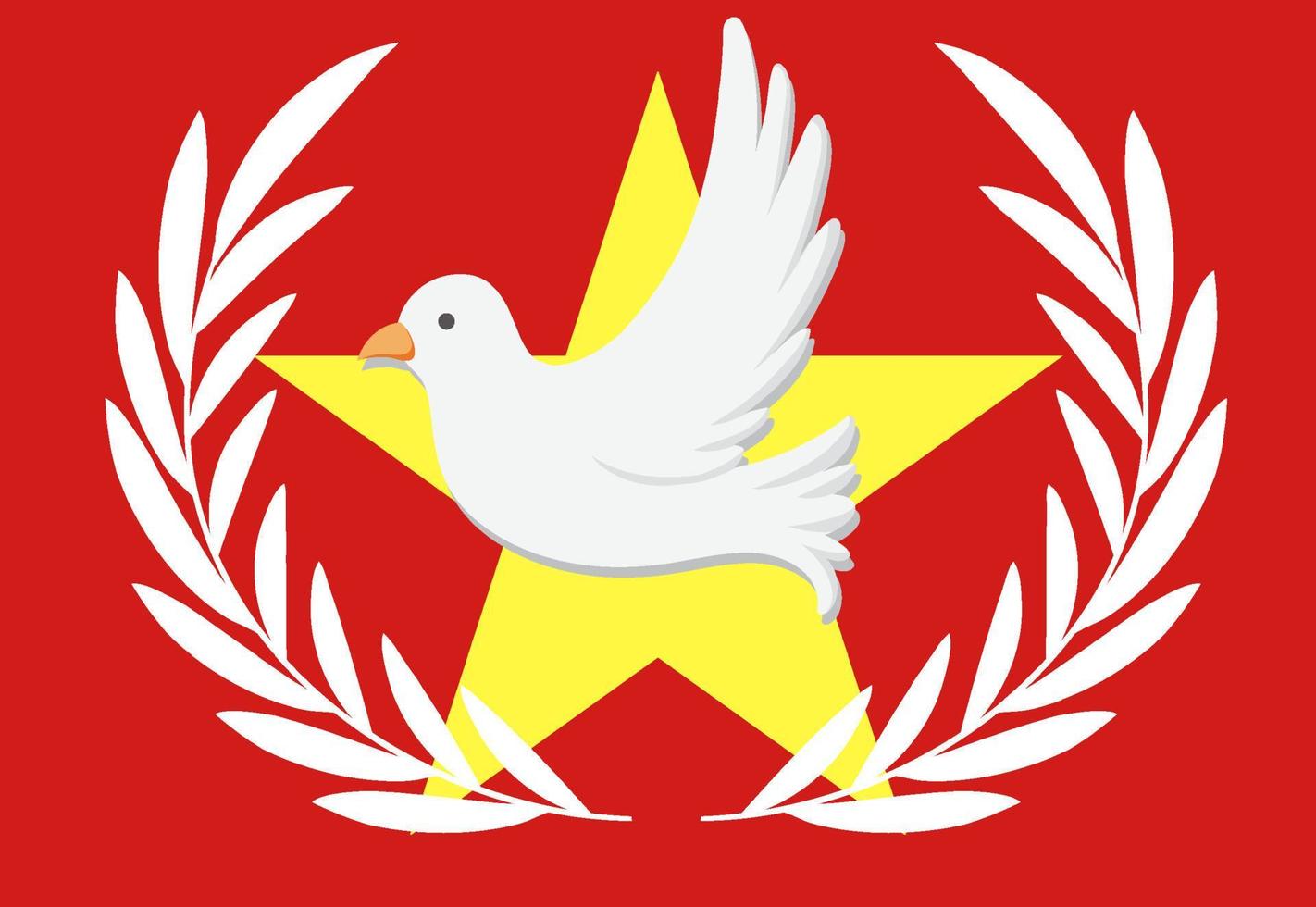 bandeira do vietnã com pomba branca vetor