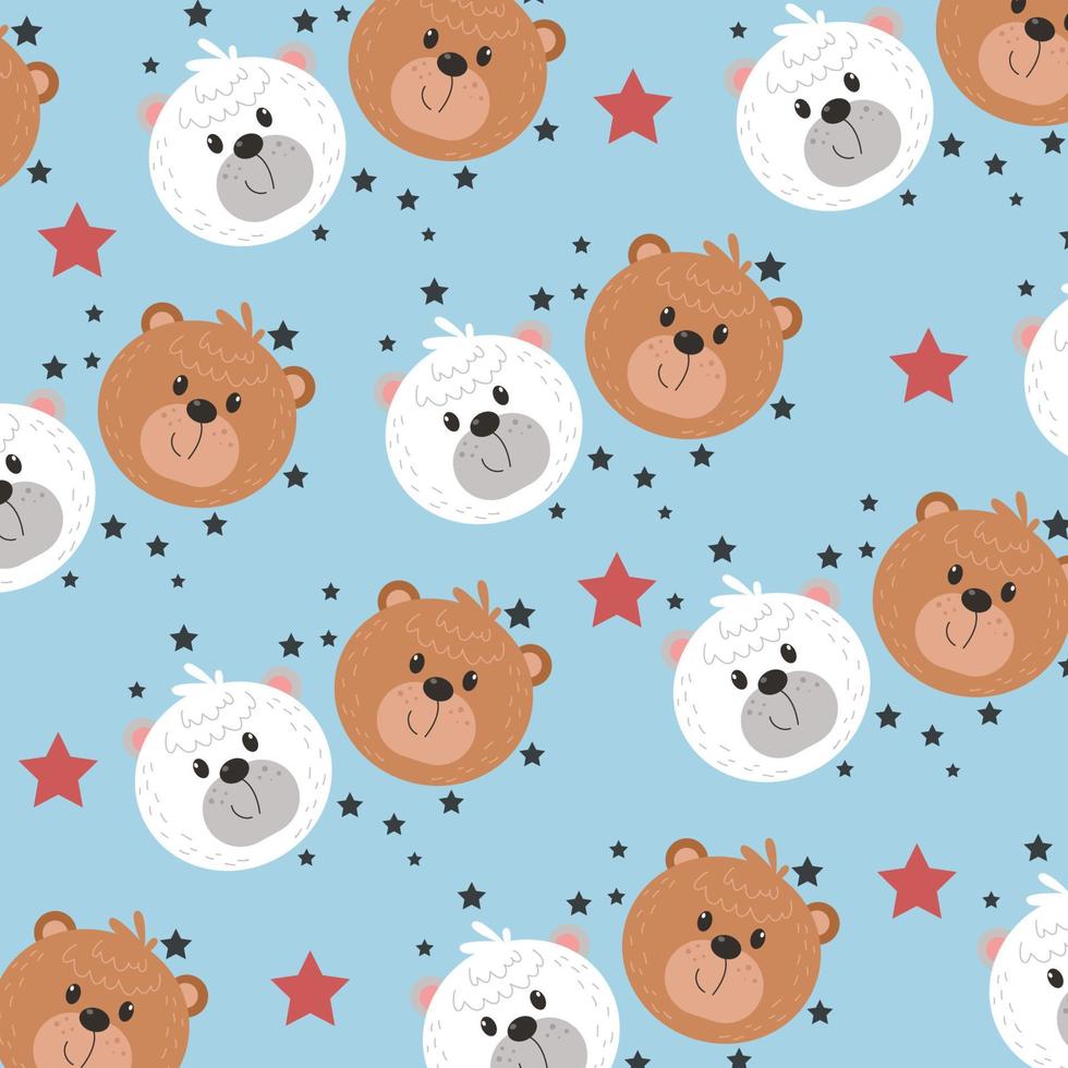 sem costura padrão com animais fofos de urso. perfeito para design de roupas infantis vetor