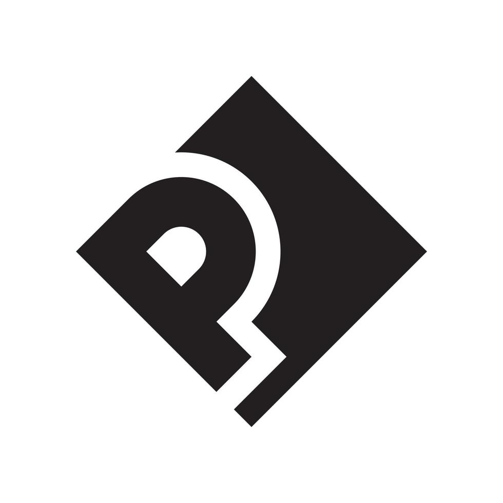 vetor de design de logotipo abstrato letra p isolado no fundo branco.