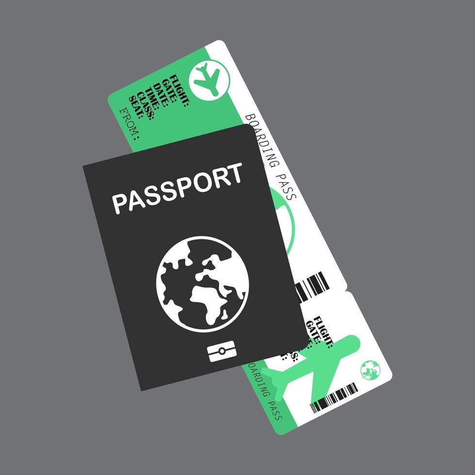 passaporte com bilhete vetor
