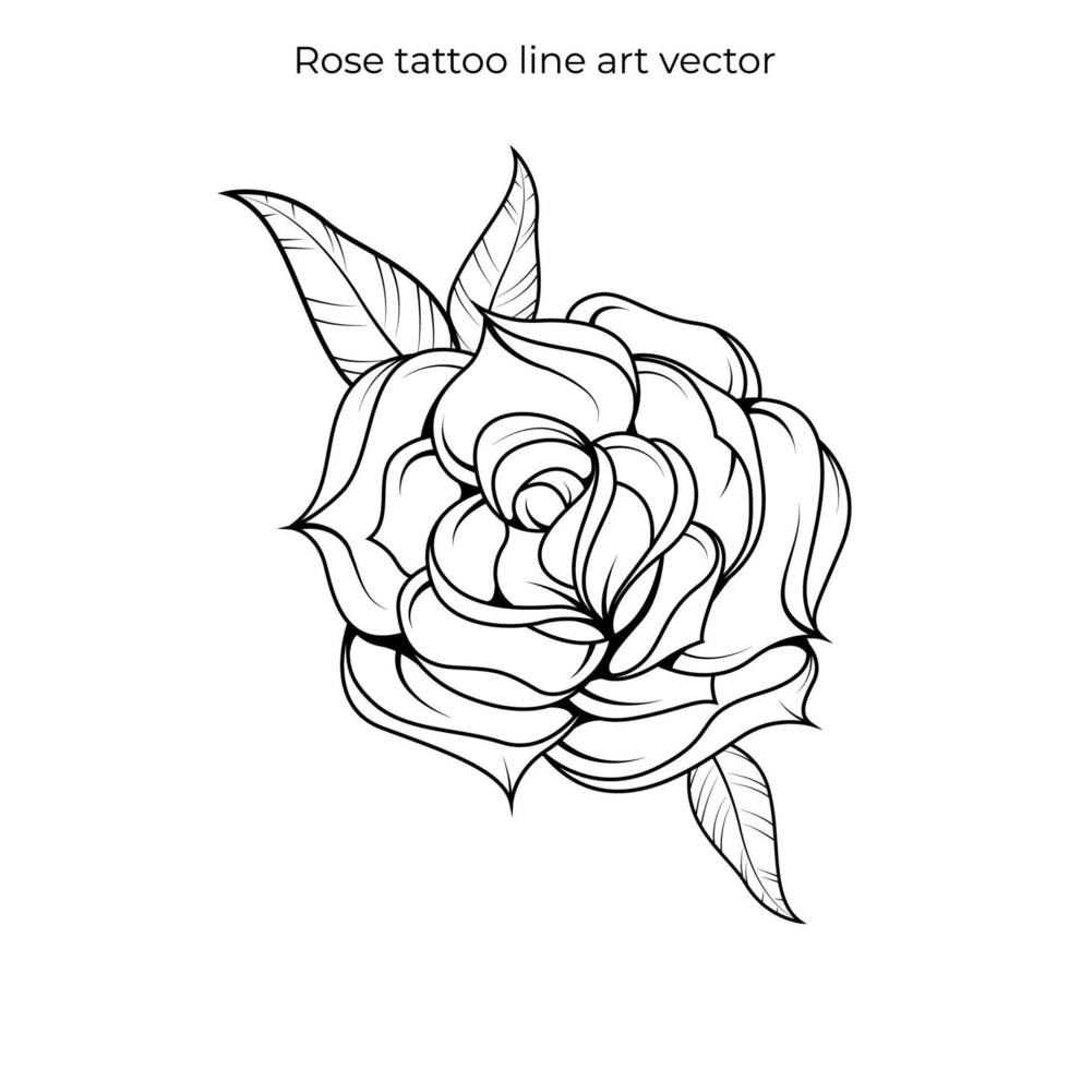 ilustração em vetor elemento rosa. apto para tatuagem, pôster, banner, vestuário. vetor eps 10. elemento de flor.