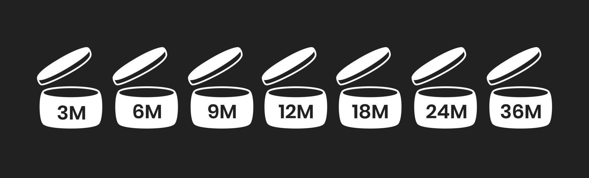 pao, período após o sinal de ícone aberto definir ilustração em vetor design estilo plano isolado no fundo branco.