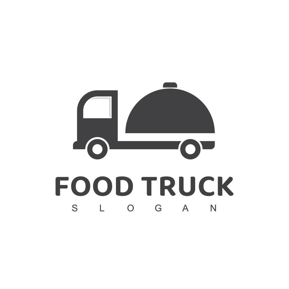 logotipo de caminhão de comida, restaurante de entrega e empresa de café vetor