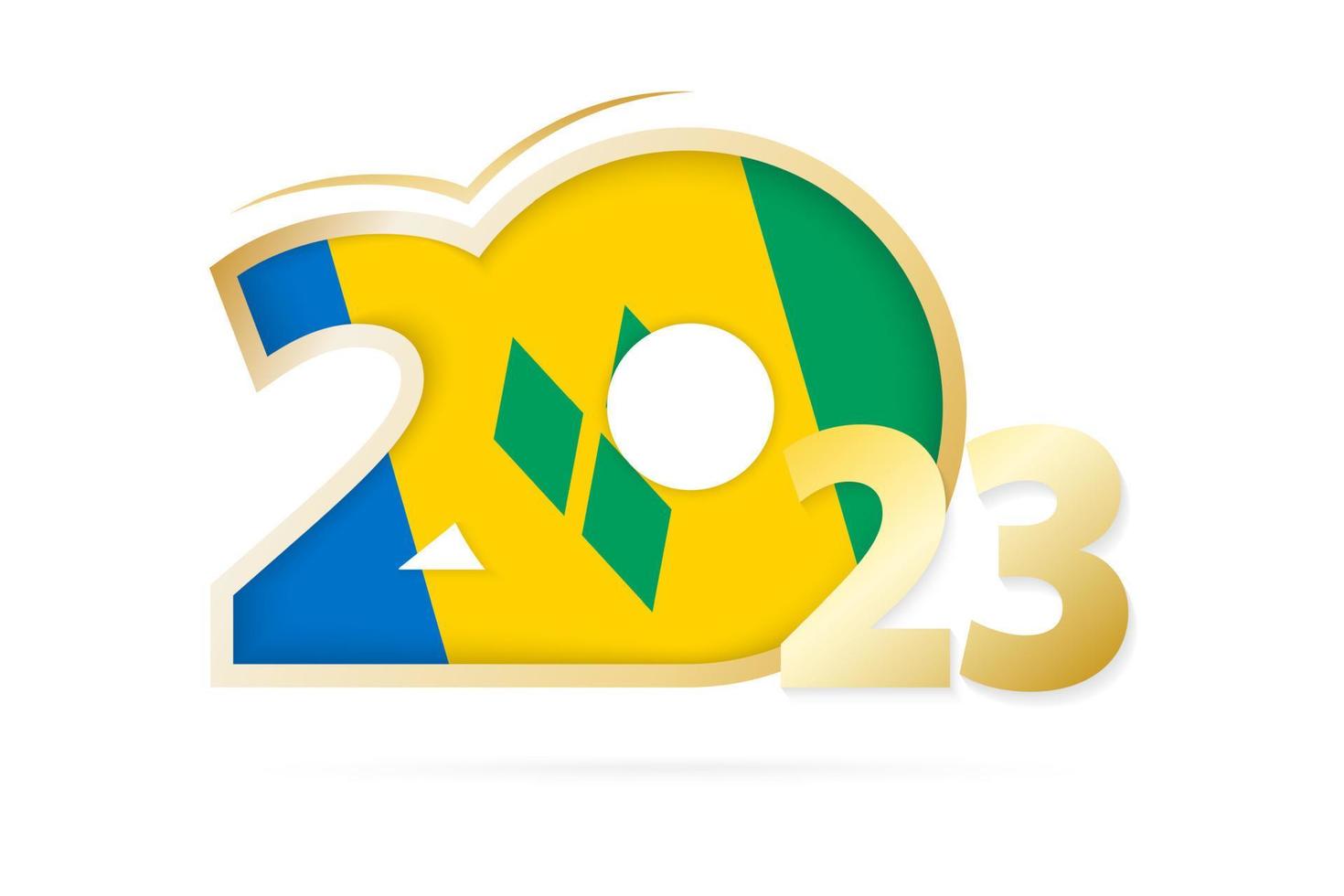 ano 2023 com padrão de bandeira de São Vicente e Granadinas. vetor
