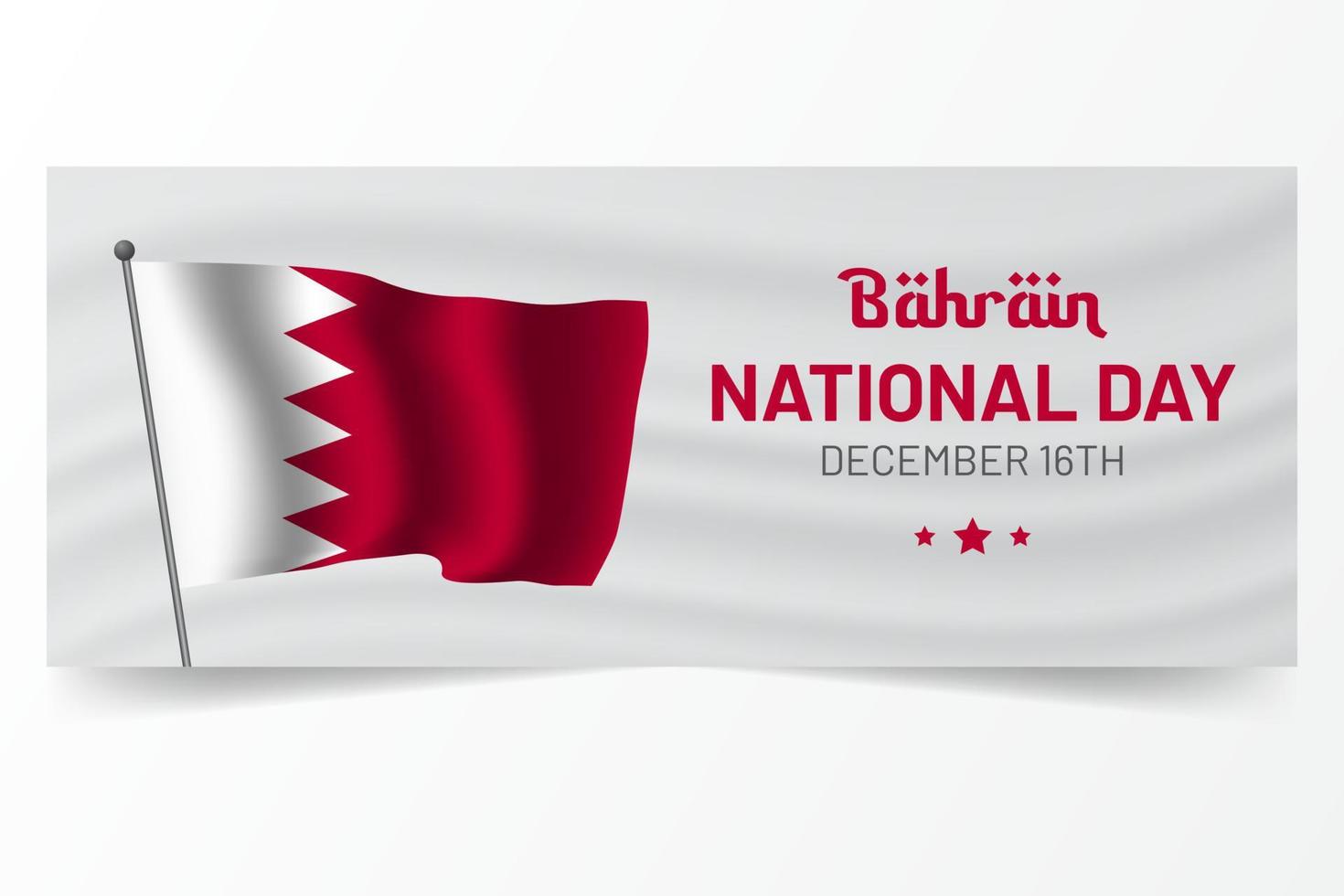 dia nacional do bahrein 16 de dezembro ilustração modelo de banner horizontal vetor