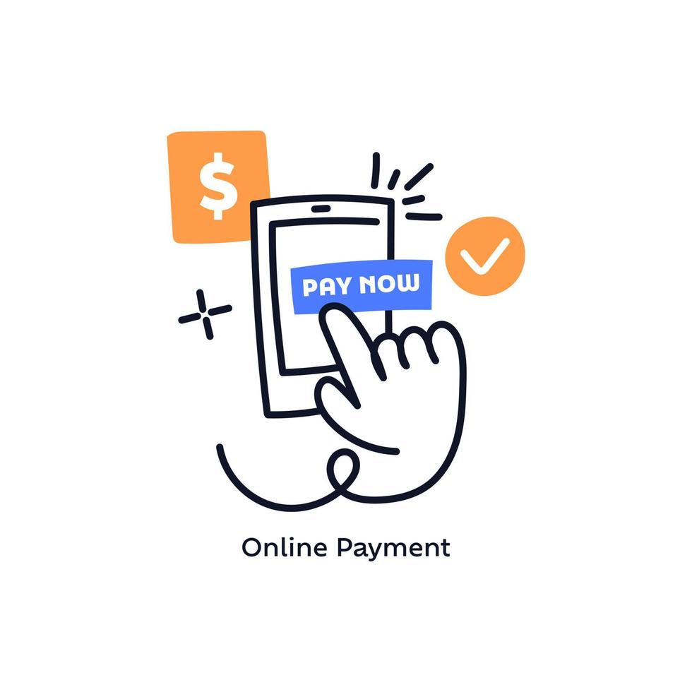 Pagamento móvel. smartphone com pagamento online. cartão de crédito na tela do telefone. compras online. pagamentos nf. bancário, aplicativo financeiro e pagamento eletrônico. ilustração vetorial vetor