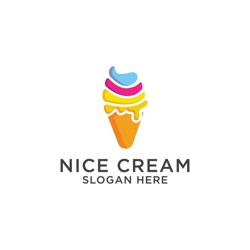 modelo de design de ícone de logotipo de sorvete. luxo, vetor. vetor