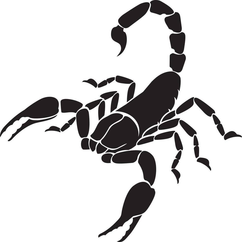 ilustração em vetor preto animal escorpião
