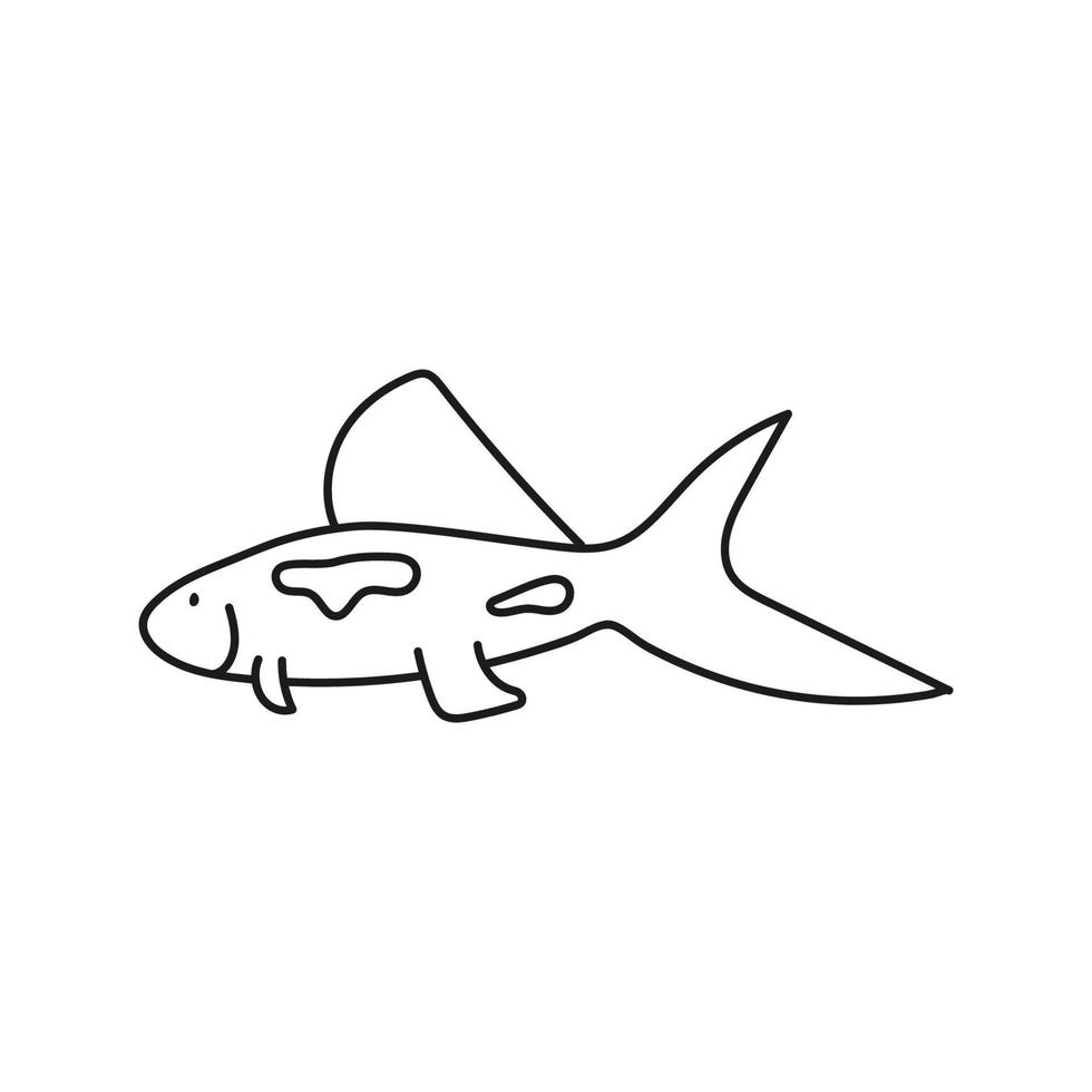 ilustração vetorial desenhada à mão de um peixe de aquário vetor