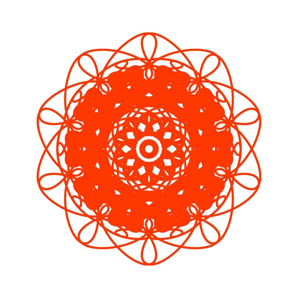 ilustração em vetor design plano padrão mandala asiática. padrão de flor círculo oriental