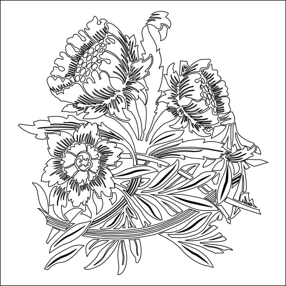 flor de sol em preto e branco vetor