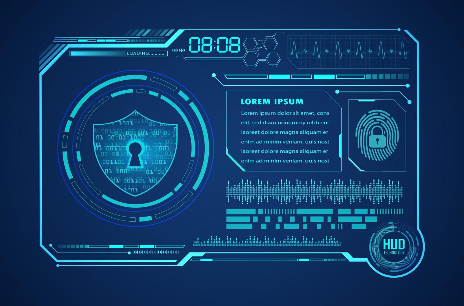 painel de tela de tecnologia hud moderno vetor