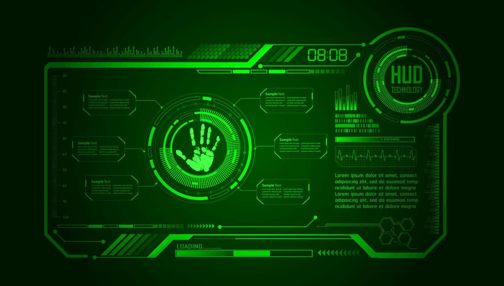 fundo de tecnologia hud moderno vetor