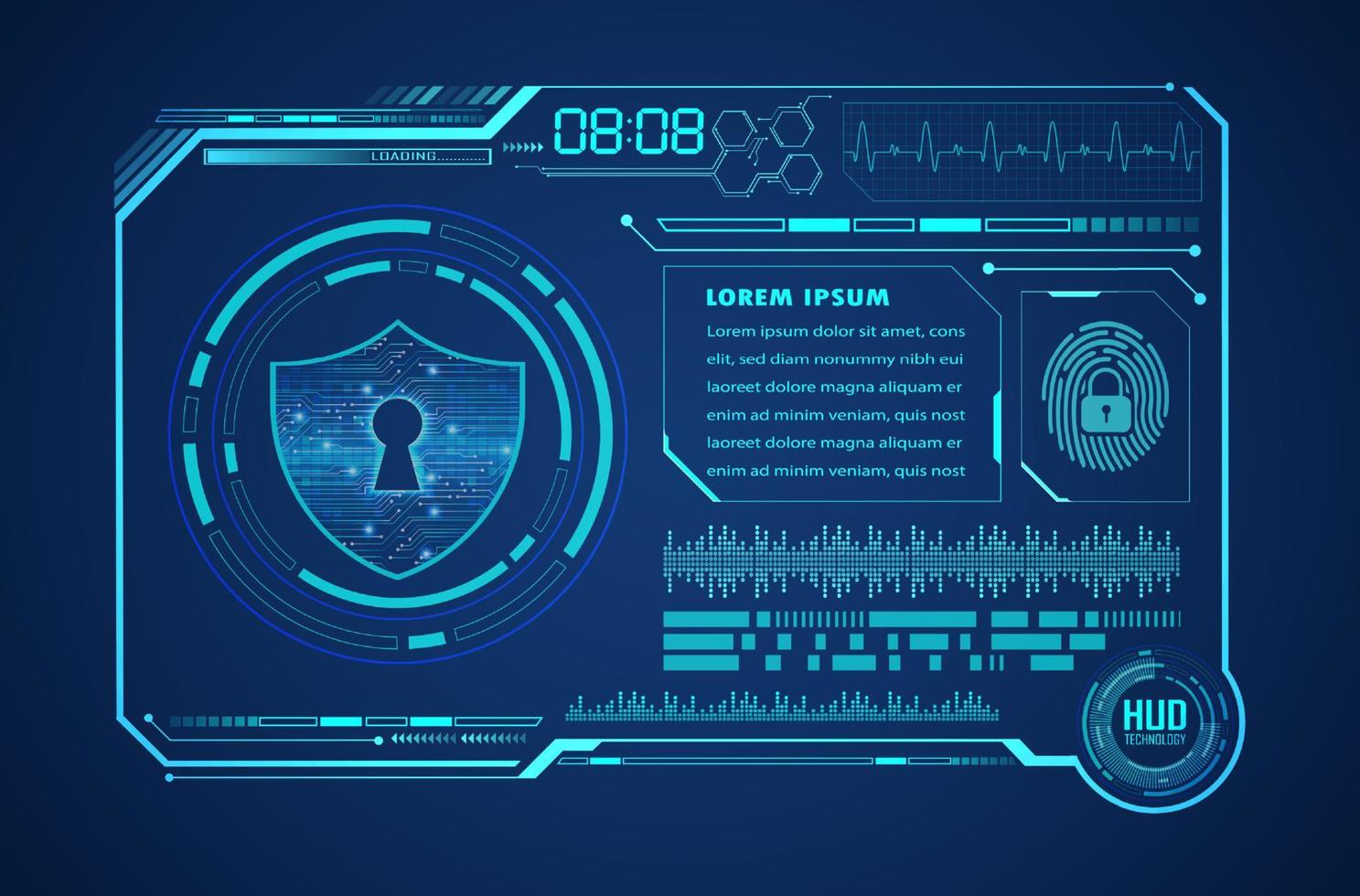 painel de tela de tecnologia hud moderno vetor