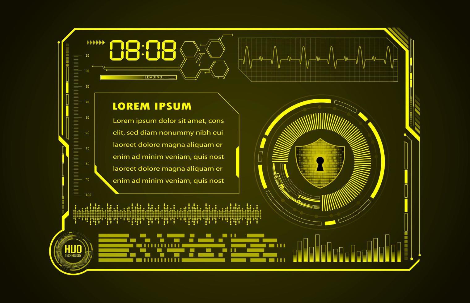 painel de tela de tecnologia hud moderno vetor