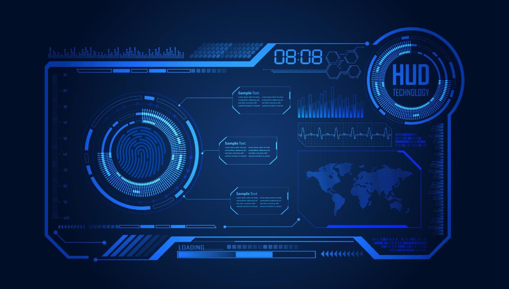 fundo de tecnologia hud moderno vetor