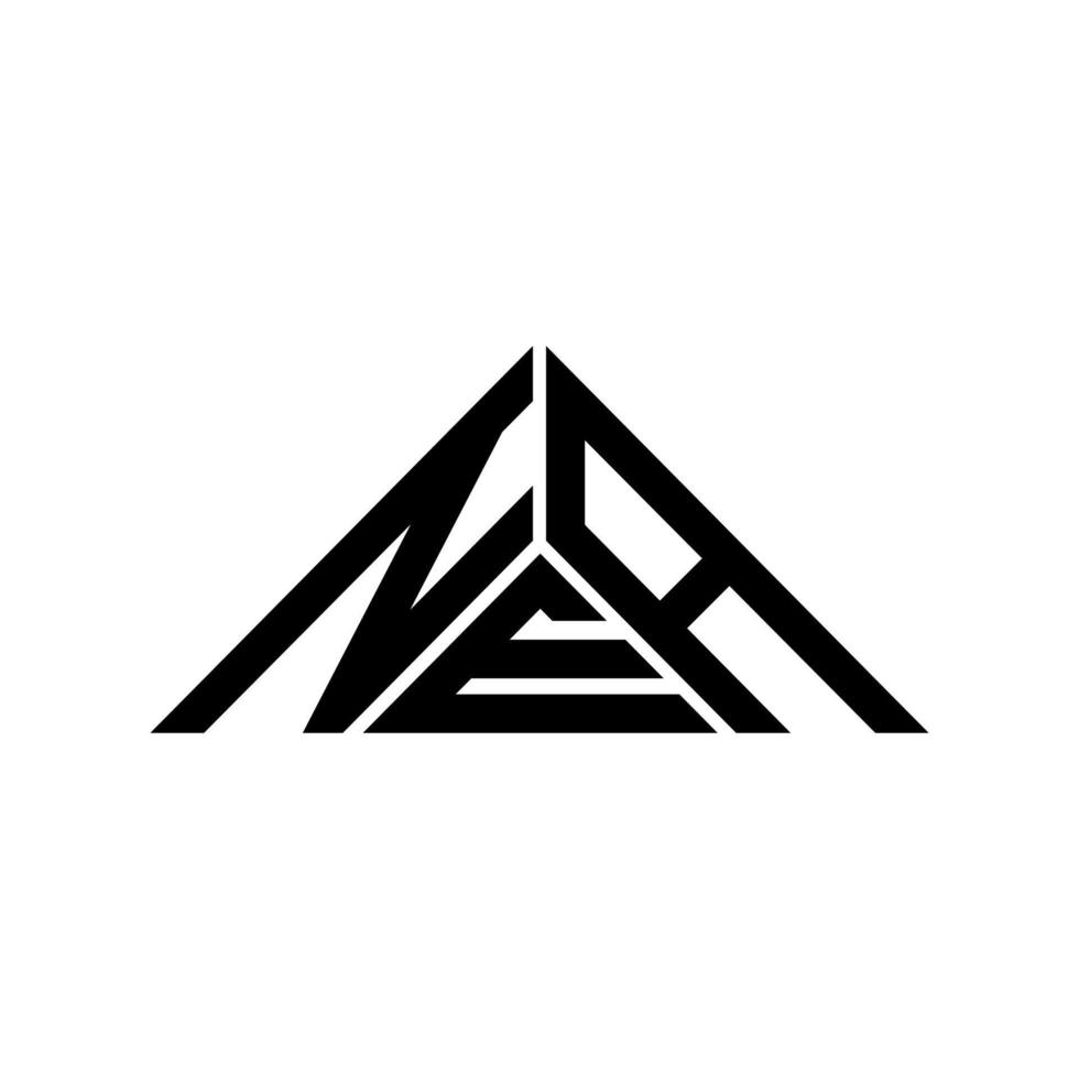 design criativo do logotipo da carta nea com gráfico vetorial, logotipo simples e moderno nea em forma de triângulo. vetor