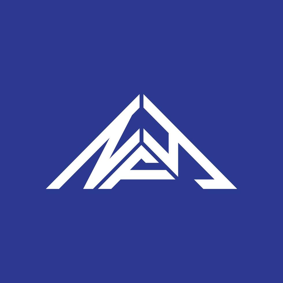 design criativo do logotipo da carta nfy com gráfico vetorial, logotipo simples e moderno nfy em forma de triângulo. vetor