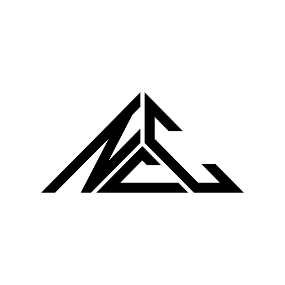 design criativo do logotipo da carta ncc com gráfico vetorial, logotipo simples e moderno ncc em forma de triângulo. vetor