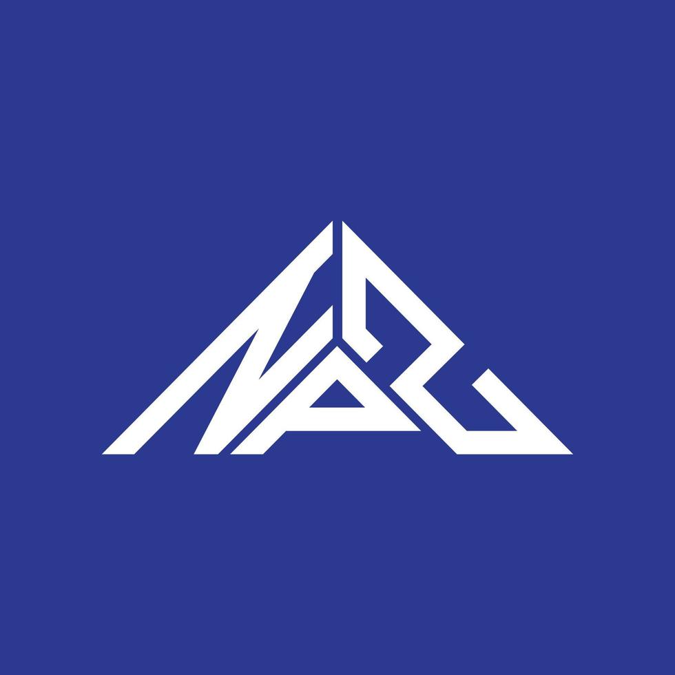 design criativo do logotipo da carta npz com gráfico vetorial, logotipo simples e moderno npz em forma de triângulo. vetor