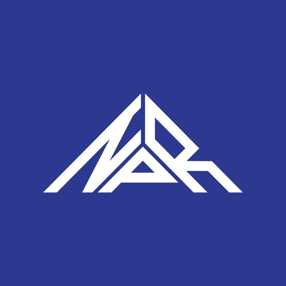 design criativo do logotipo da carta npr com gráfico vetorial, logotipo simples e moderno npr em forma de triângulo. vetor