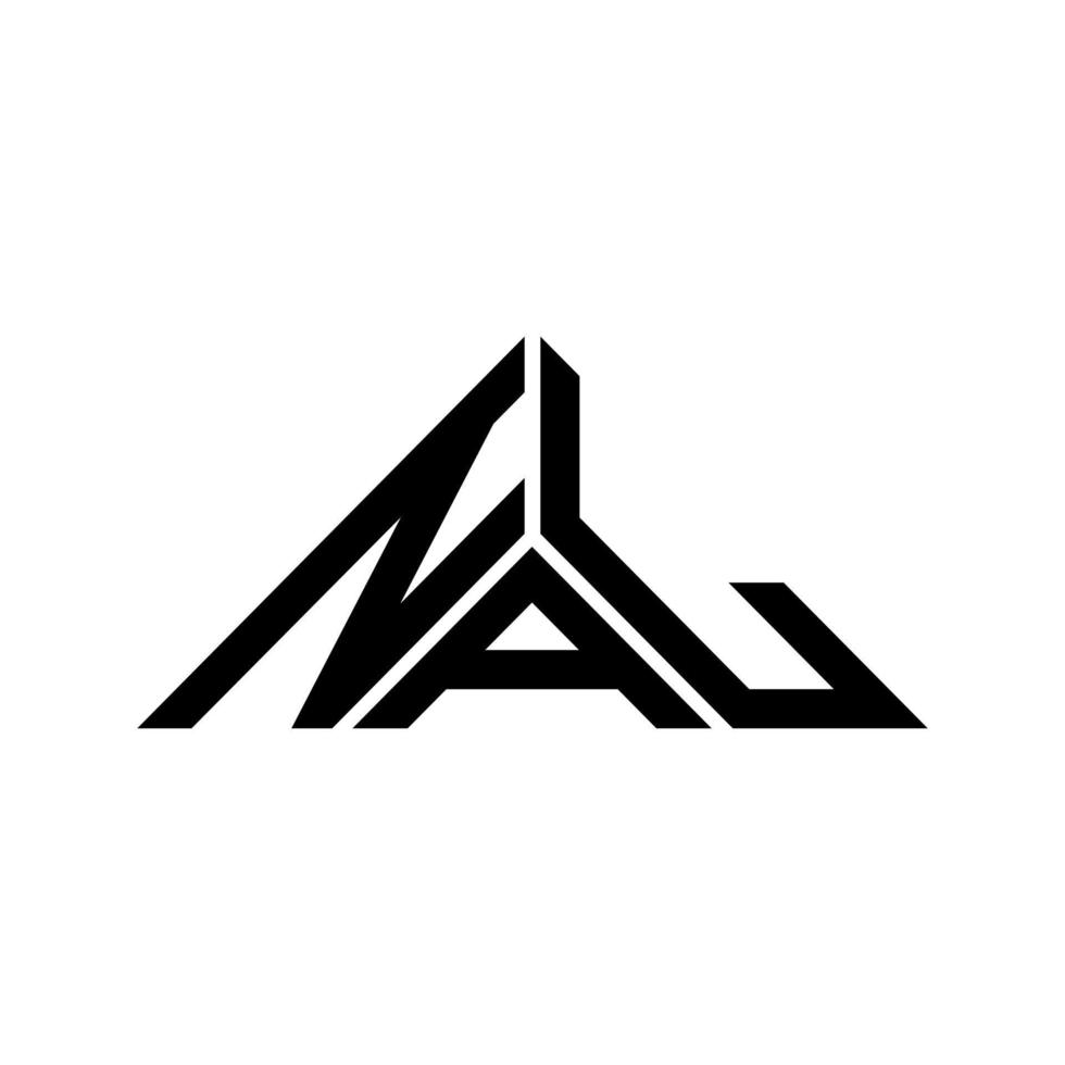 design criativo do logotipo da carta nal com gráfico vetorial, logotipo simples e moderno nal em forma de triângulo. vetor