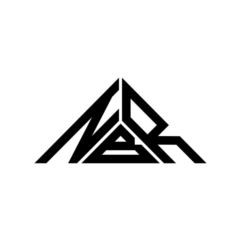 design criativo do logotipo da carta nbr com gráfico vetorial, logotipo simples e moderno nbr em forma de triângulo. vetor