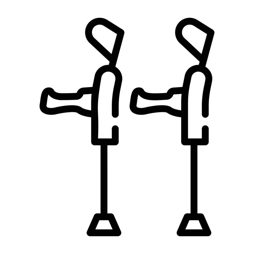 ícone de contorno premium de muletas de antebraço vetor