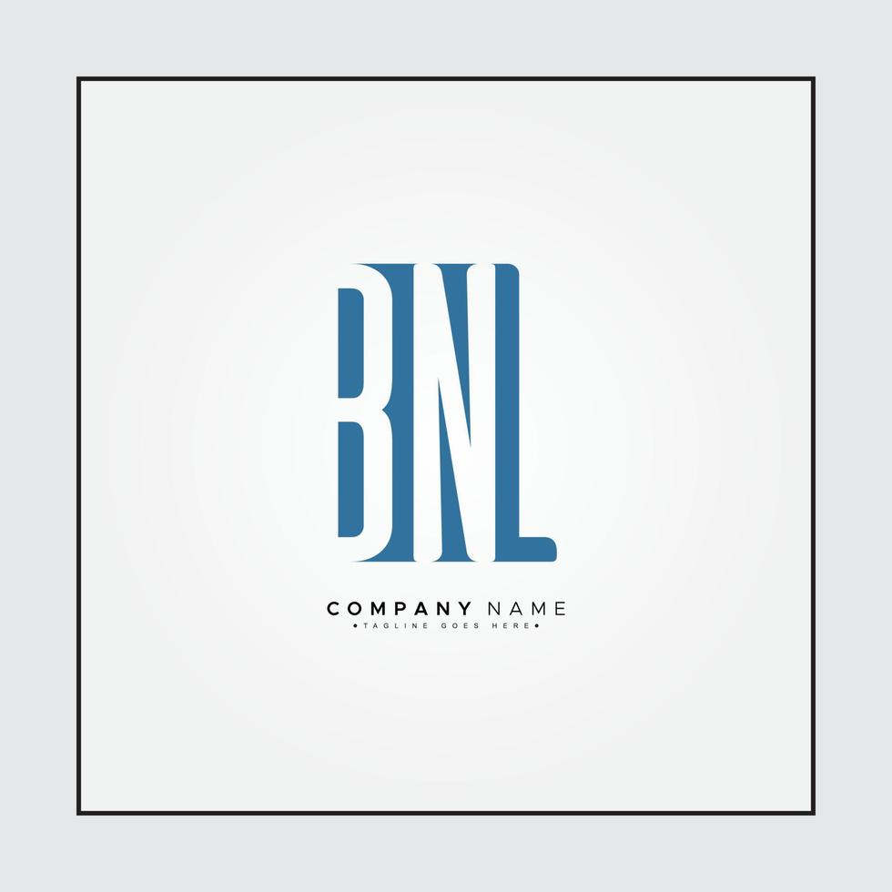 logotipo da letra inicial bnl - logotipo comercial mínimo para o alfabeto b, n e l vetor