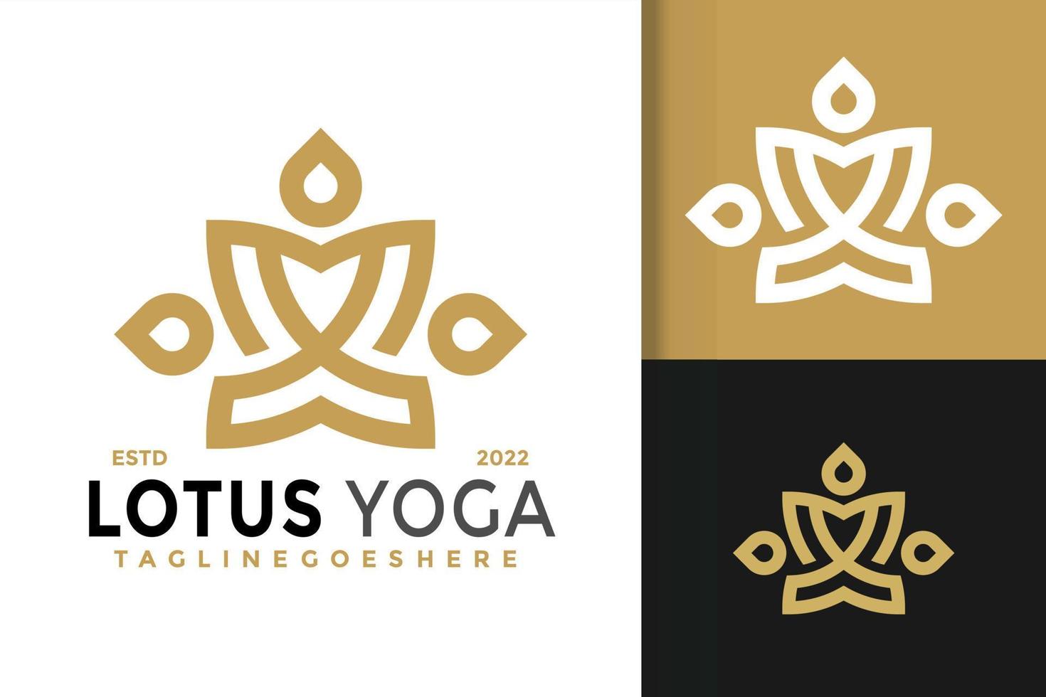 design de logotipo elegante de ioga de lótus, vetor de logotipos de identidade de marca, logotipo moderno, modelo de ilustração vetorial de designs de logotipo