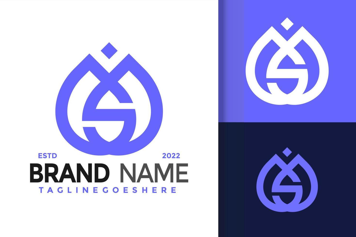 design de logotipo de gota de água de carta, vetor de logotipos de identidade de marca, logotipo moderno, modelo de ilustração vetorial de designs de logotipo