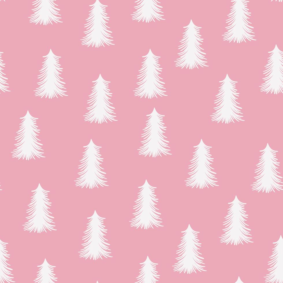 feliz natal e feliz ano novo sem costura padrão com várias árvores de natal. mão moderna desenhar ilustrações. arte contemporânea colorida vetor