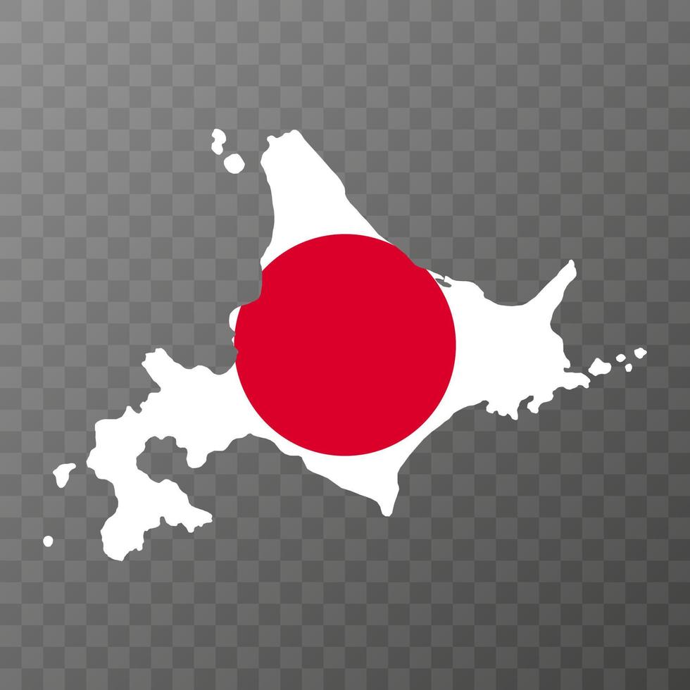 mapa de hokkaido, região do japão. ilustração vetorial vetor