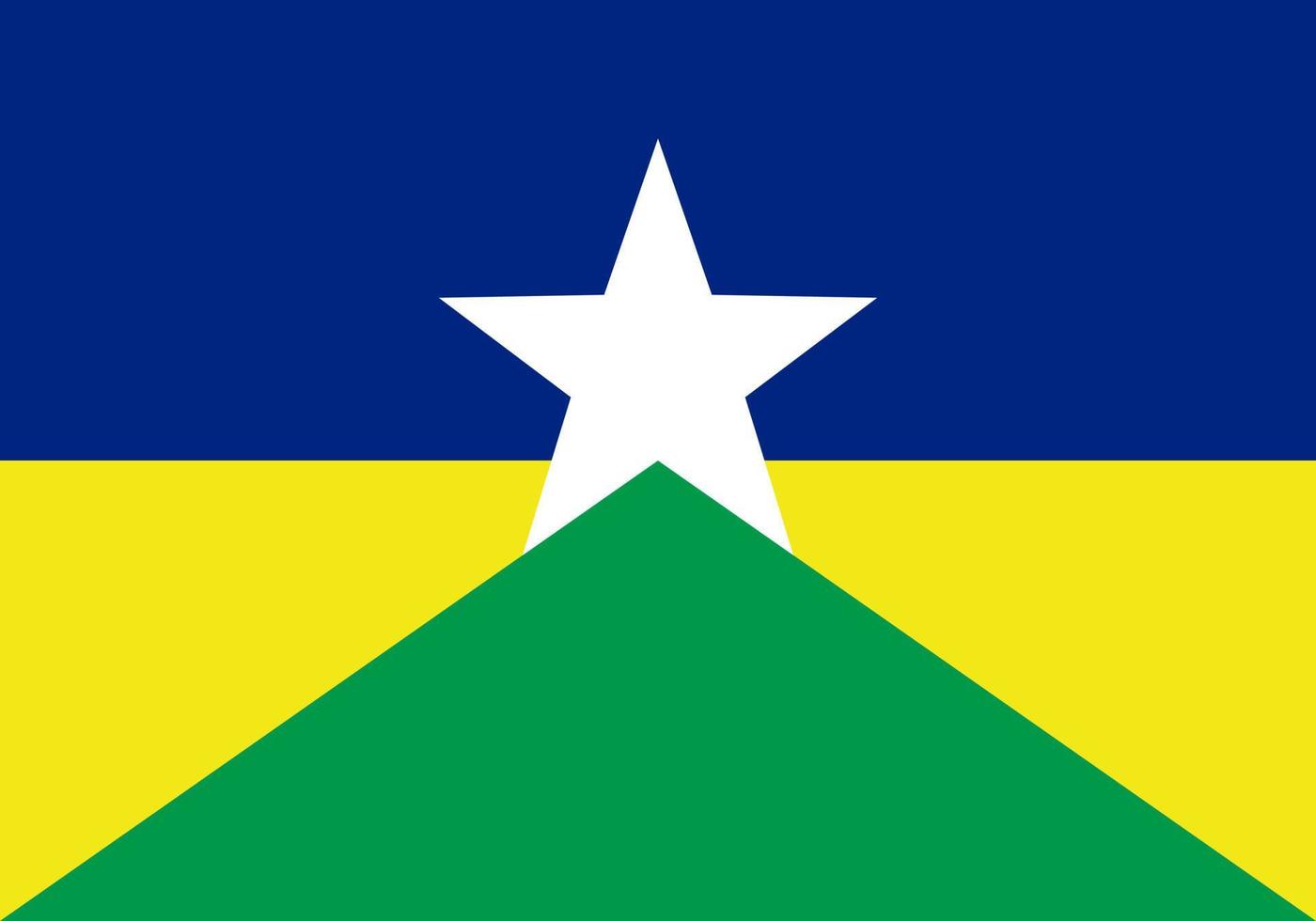 bandeira de rondônia, estado do brasil. ilustração vetorial. vetor