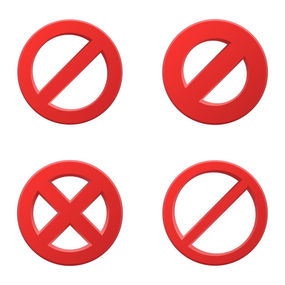 conjunto de sinais proibitivos vetor