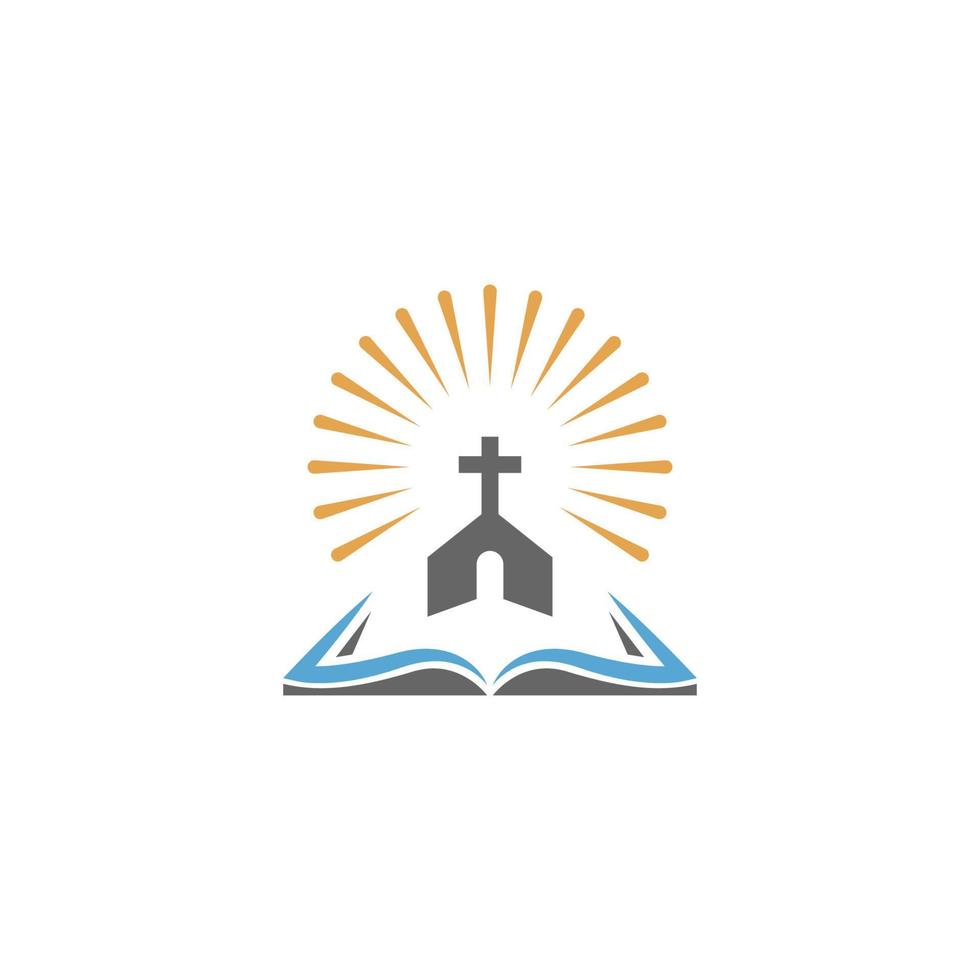 design de logotipo de ícone de igreja vetor