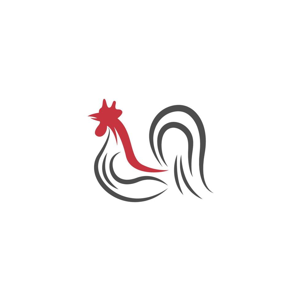 design de ícone de logotipo de galo vetor